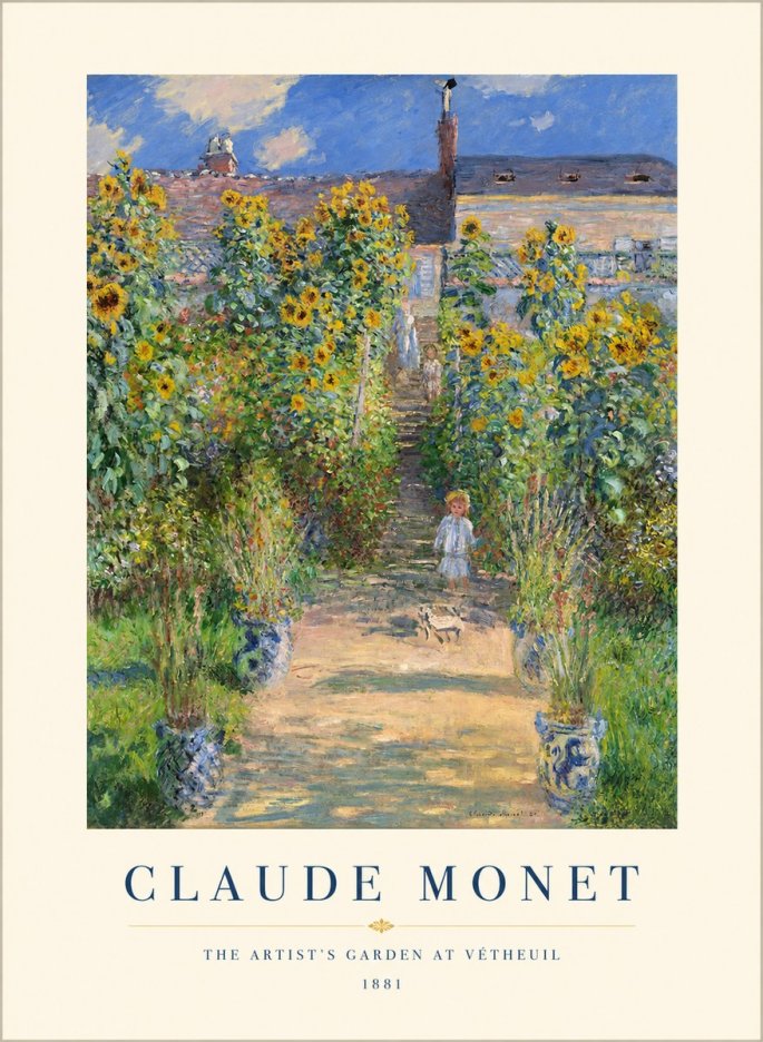 Monet The Artist's Garden at Vétheuil I No1 - Juliste