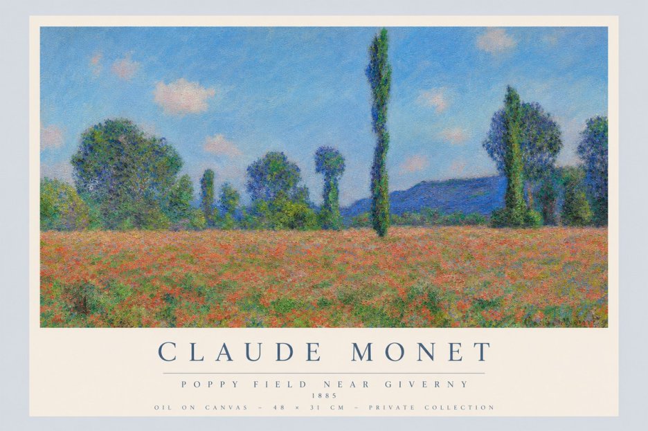 Monet Poppy Field Near Giverny No3 - Juliste