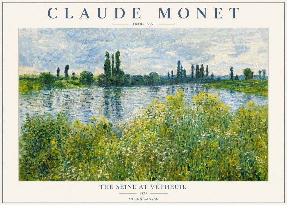 Monet The Seine at Vétheuil No3 - Juliste