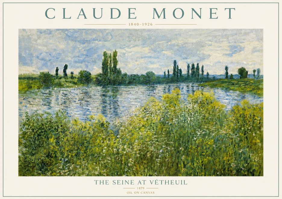 Monet The Seine at Vétheuil No4 - Juliste