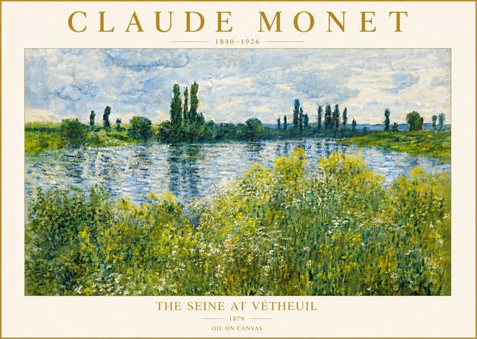 Monet The Seine at Vétheuil No6 - Juliste