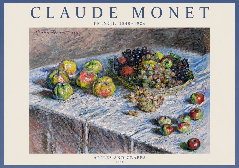 Monet Apples and Grapes No5 - Juliste