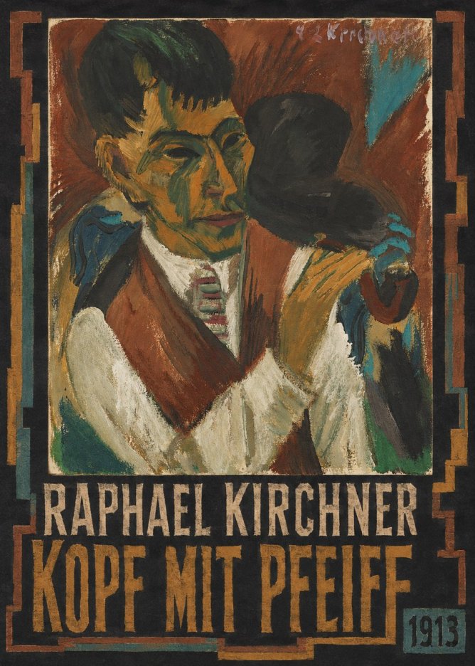 Raphael Kirchner Kopf Mit Pfeife No5 - Juliste