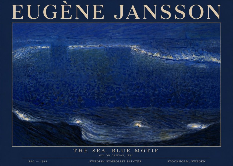 Eugène Jansson The Sea. Blue Motif No3 - Juliste