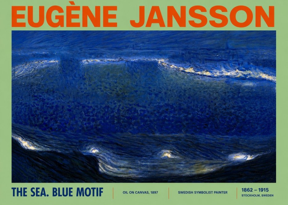 Eugène Jansson The Sea. Blue Motif No4 - Juliste