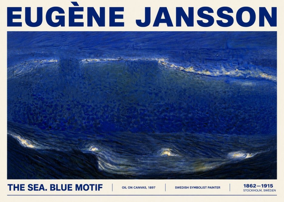 Eugène Jansson The Sea. Blue Motif No5 - Juliste