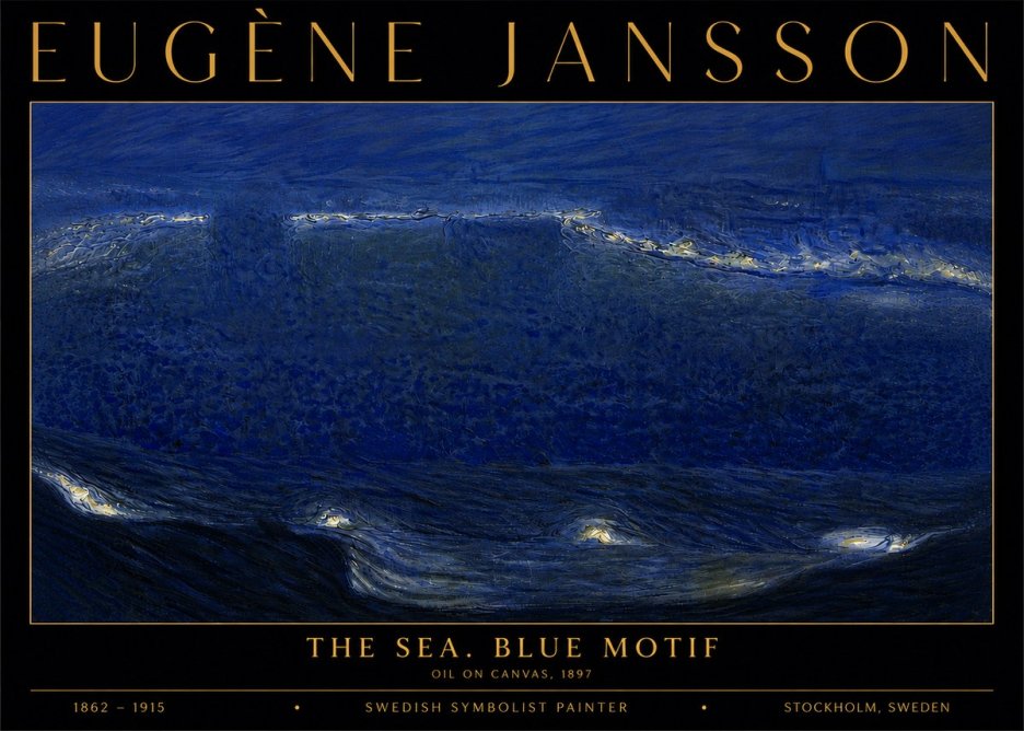 Eugène Jansson The Sea. Blue Motif No6 - Juliste