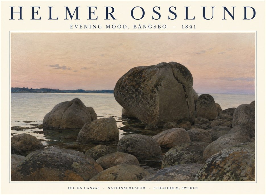 Helmer Osslund Evening Mood, Bångsbo - 1891 No1 - Juliste