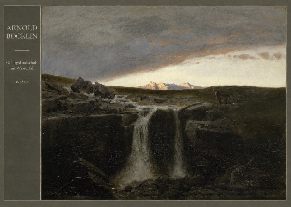 Arnold Böcklin Gebirgslandschaft Mit Wasserfall No4 - Juliste