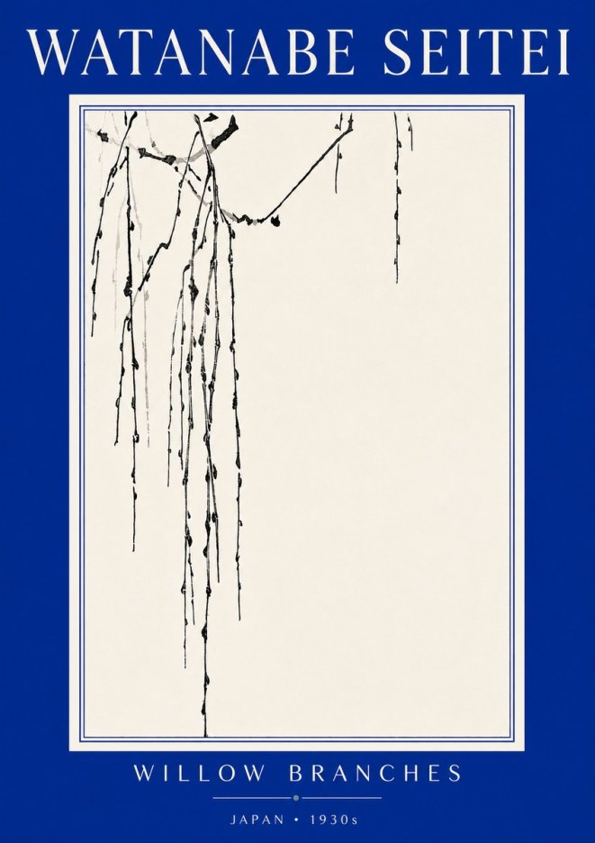 Watanabe Seitei Willow Branches I No5 - Juliste