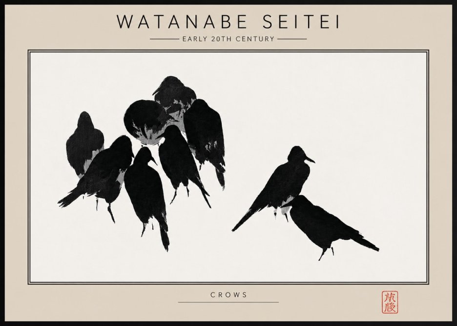 Watanabe Seitei Crows No4 - Juliste