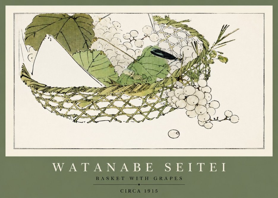 Watanabe Seitei Basket with Grapes No2 - Juliste