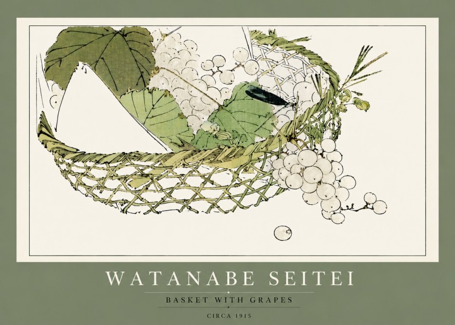 Watanabe Seitei Basket with Grapes No4 - Juliste