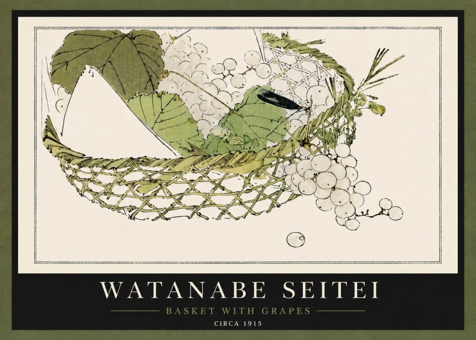 Watanabe Seitei Basket with Grapes No5 - Juliste