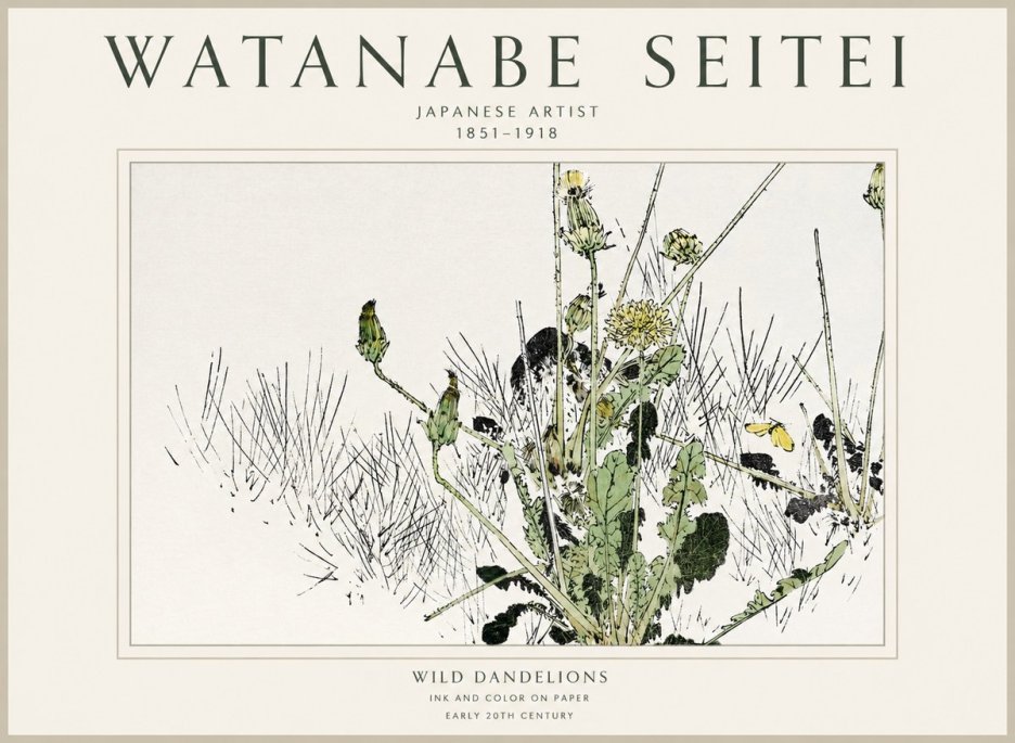 Watanabe Seitei Wild Dandelions No1 - Juliste