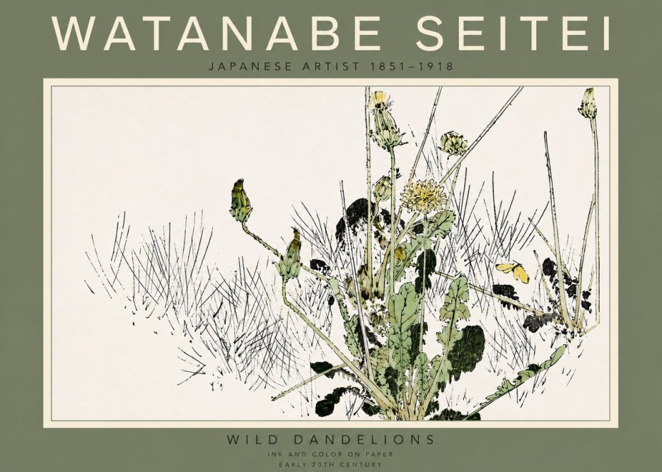 Watanabe Seitei Wild Dandelions No5 - Juliste