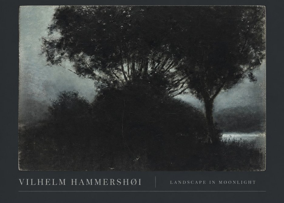 Vilhelm Hammershøi Landscape in Moonlight No3 - Juliste