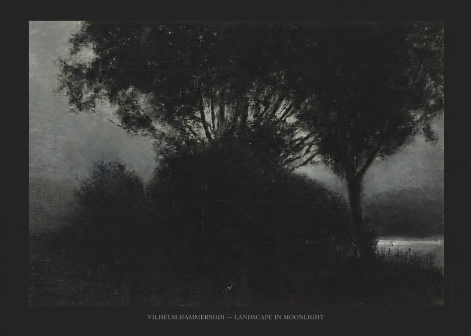 Vilhelm Hammershøi Landscape in Moonlight No6 - Juliste