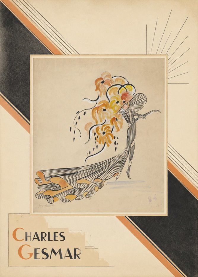 Charles Gesmar Lady with Floral Headdress No6 - Juliste