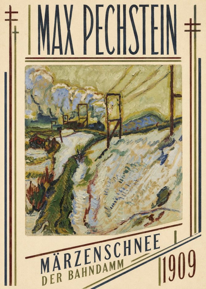 Max Pechstein Märzenschnee (Der Bahndamm) 1909 No5 - Juliste