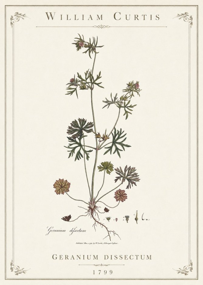 William Curtis Geranium Dissectum I No1 - Juliste