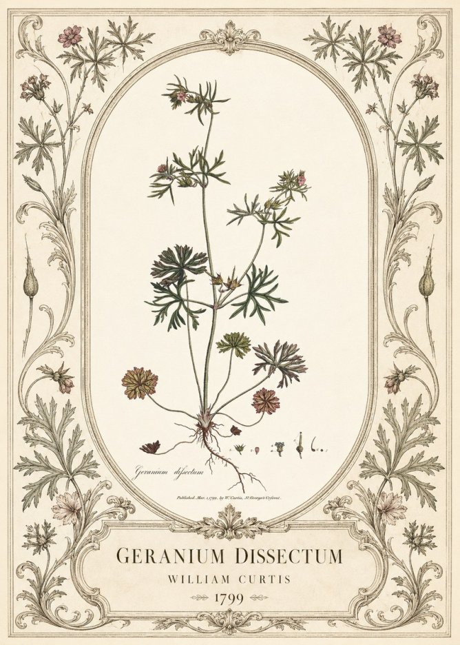 William Curtis Geranium Dissectum I No3 - Juliste