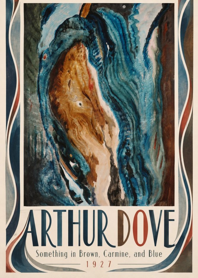 Arthur Dove Something in Brown, Carmine, and Blue No3 - Juliste