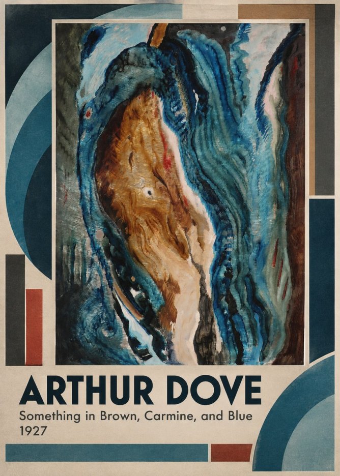 Arthur Dove Something in Brown, Carmine, and Blue No4 - Juliste