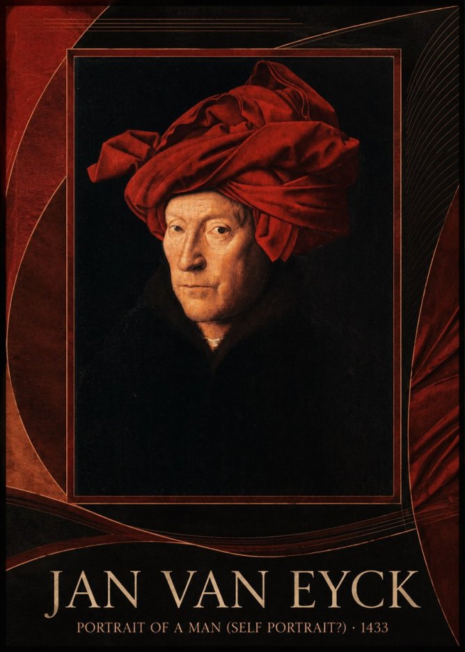 Jan van Eyck Portrait of a Man (Self Portrait?) No2 - Juliste