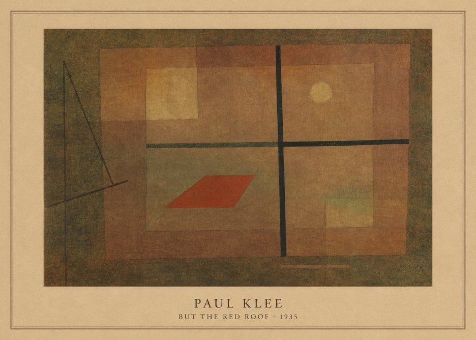 Paul Klee But the Red Roof No3 - Juliste