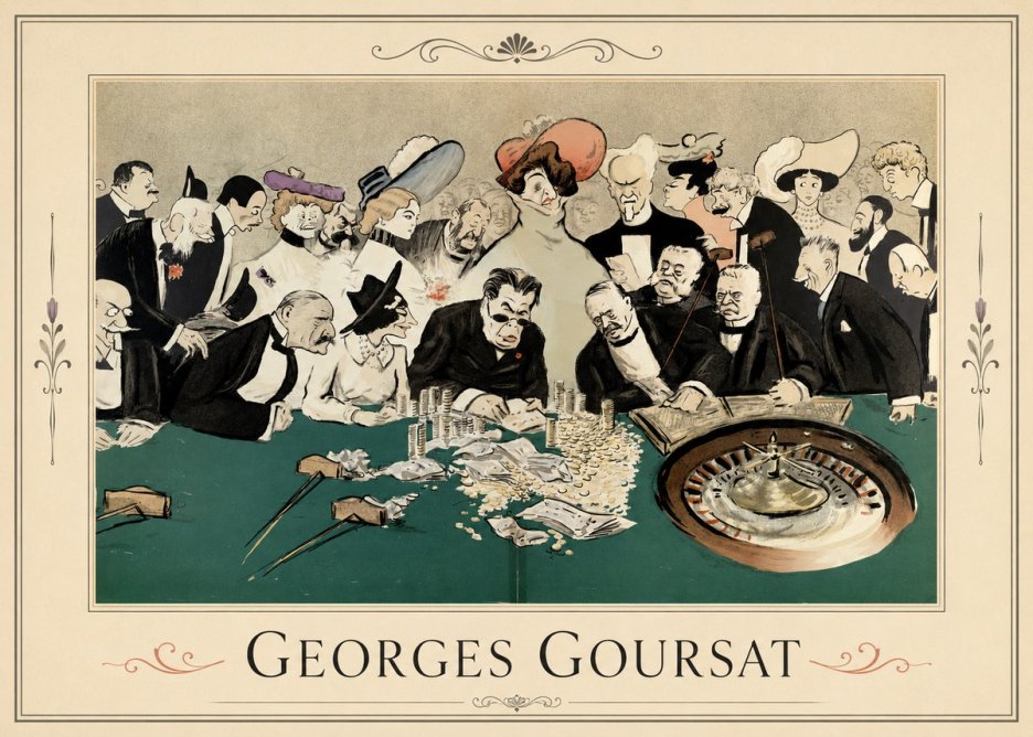 Georges Goursat At the Roulette Table No1 - Juliste