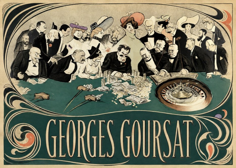Georges Goursat At the Roulette Table No2 - Juliste