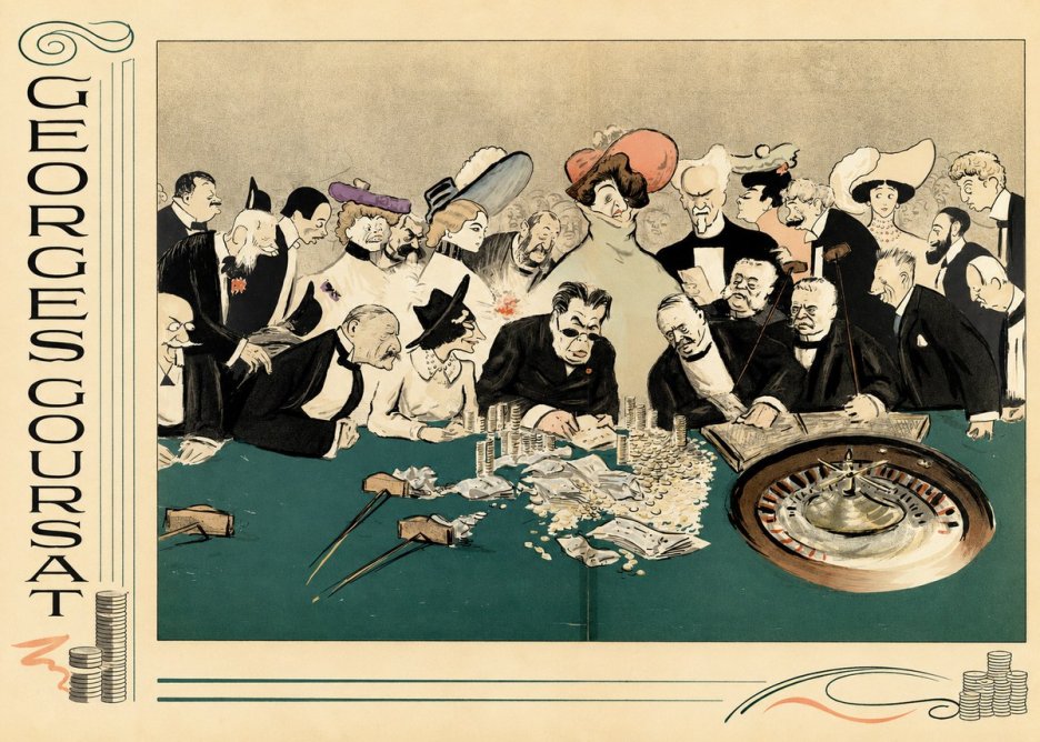 Georges Goursat At the Roulette Table No4 - Juliste