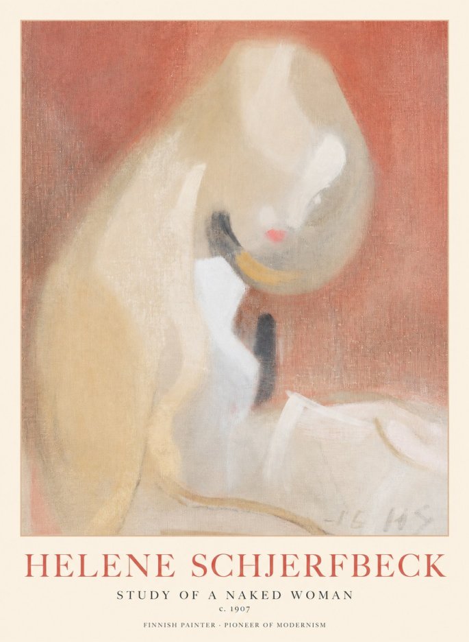 Helene Schjerfbeck Study of a Naked Woman No1 - Juliste
