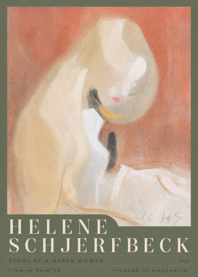Helene Schjerfbeck Study of a Naked Woman No5 - Juliste