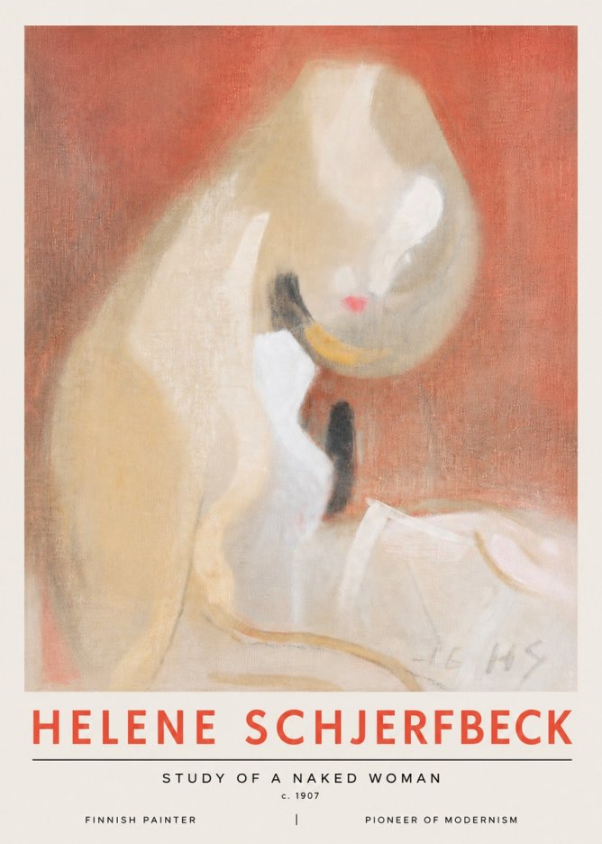 Helene Schjerfbeck Study of a Naked Woman No6 - Juliste