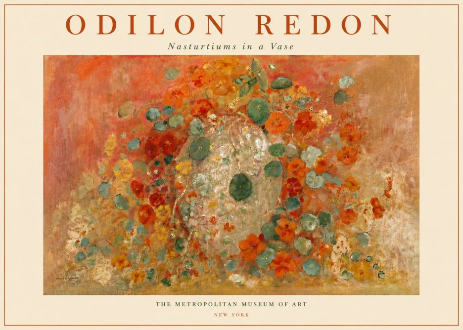 Odilon Redon Nasturtiums in a Vase No5 - Juliste