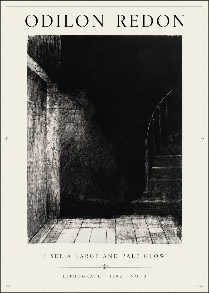 Odilon Redon I See a Large and Pale Glow No3 - Juliste