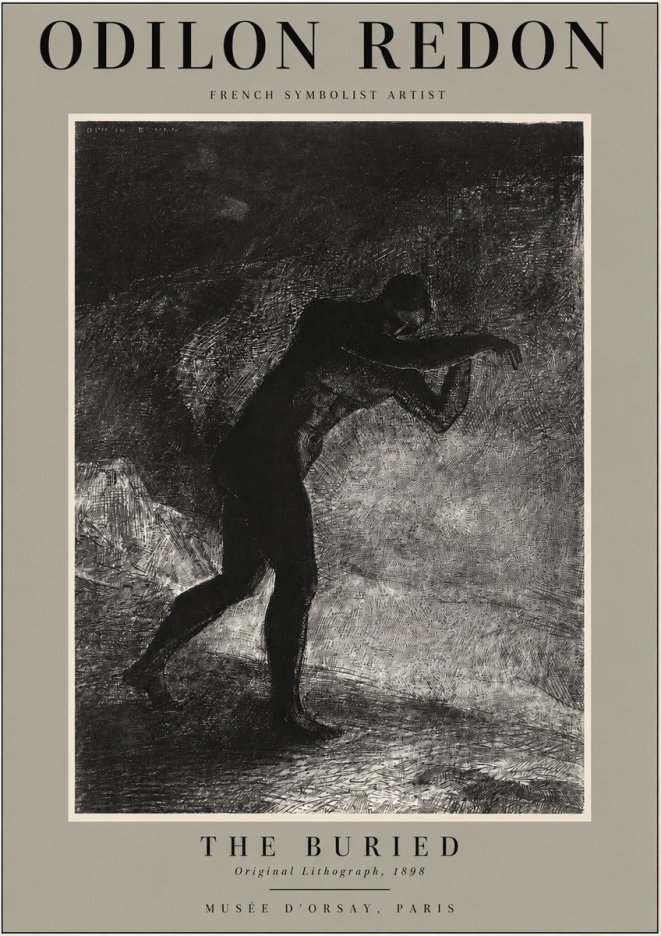 Odilon Redon The Buried No2 - Juliste