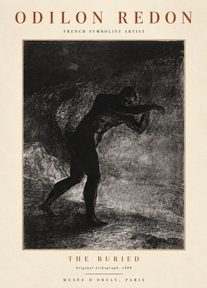 Odilon Redon The Buried No4 - Juliste