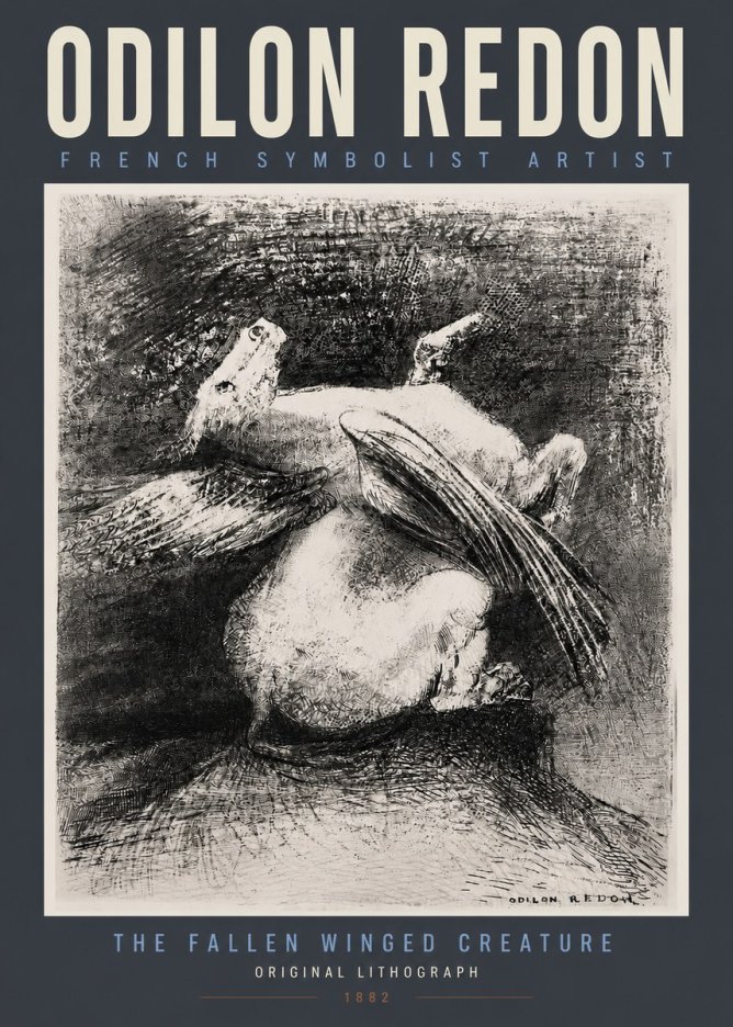 Odilon Redon The Fallen Winged Creature No2 - Juliste