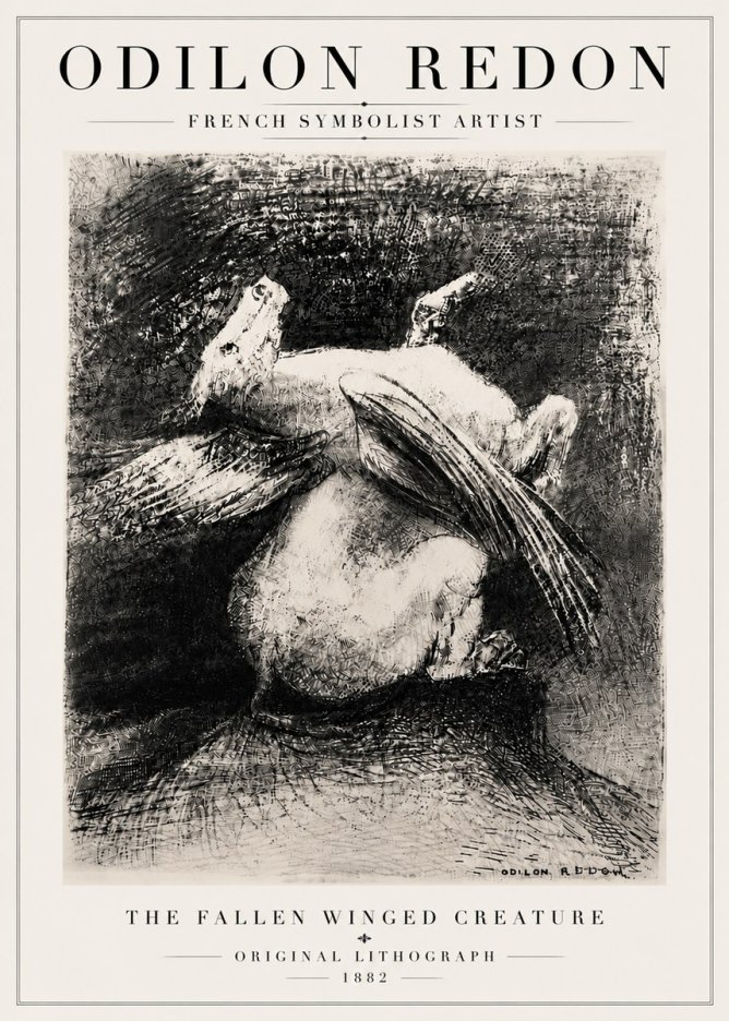 Odilon Redon The Fallen Winged Creature No6 - Juliste