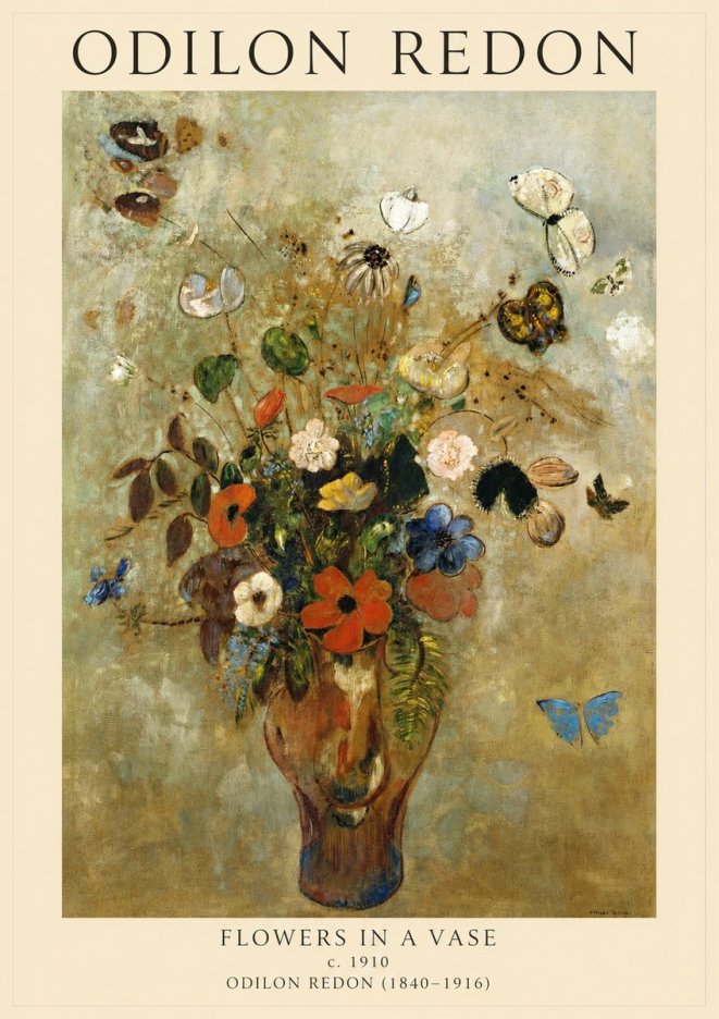 Odilon Redon Flowers in a Vase I No1 - Juliste