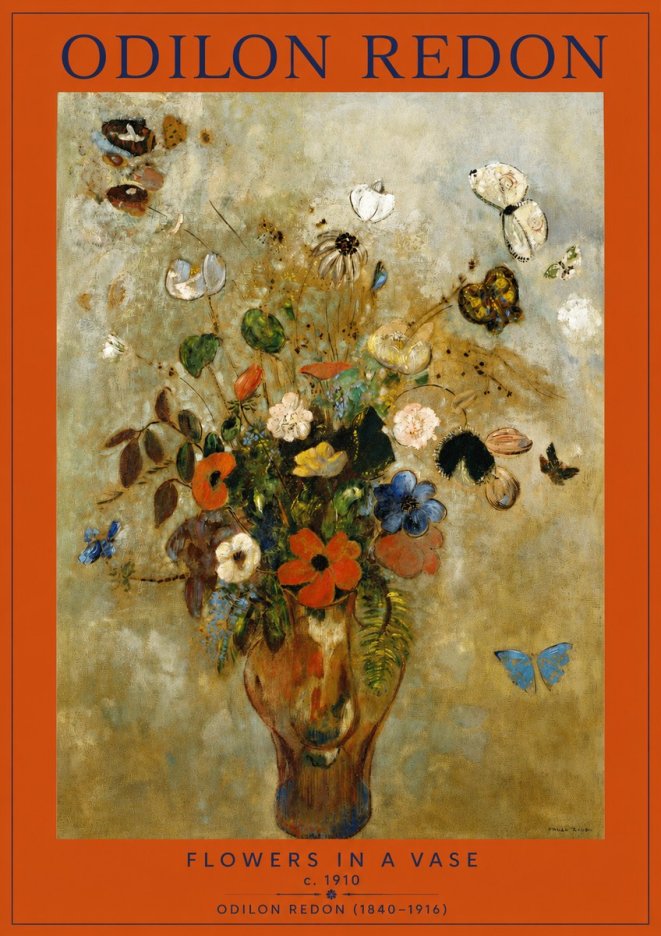 Odilon Redon Flowers in a Vase I No2 - Juliste