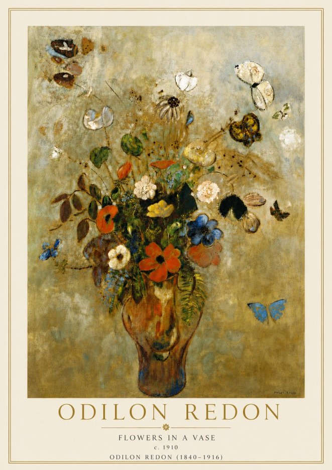 Odilon Redon Flowers in a Vase I No5 - Juliste