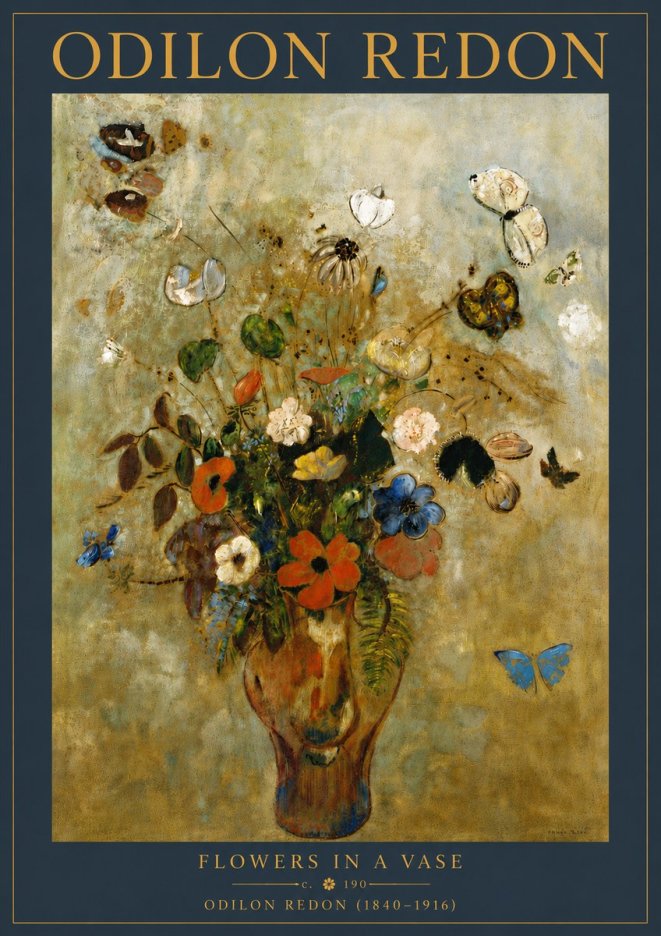 Odilon Redon Flowers in a Vase I No6 - Juliste