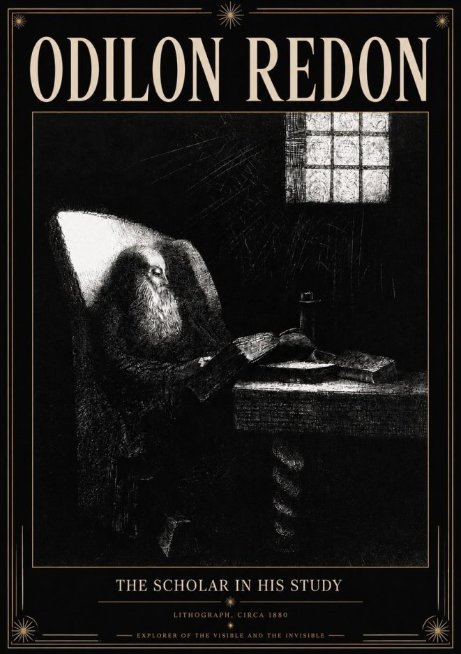 Odilon Redon The Scholar in His Study No3 - Juliste