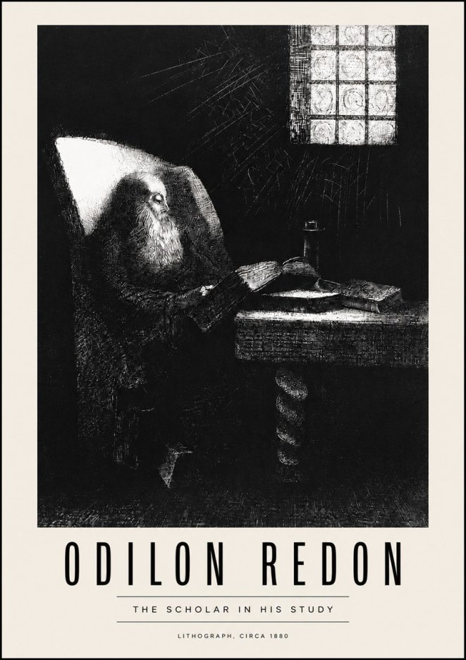 Odilon Redon The Scholar in His Study No4 - Juliste