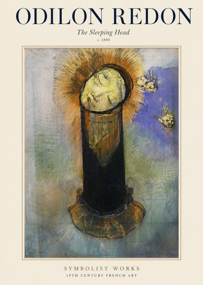 Odilon Redon The Sleeping Head No1 - Juliste