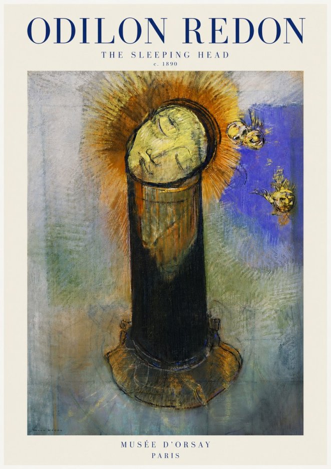 Odilon Redon The Sleeping Head No2 - Juliste
